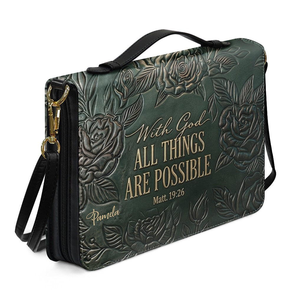 Personalized Bible Cover Case with Handle & Custom Name | CHRISTIANARTBAG 01080226