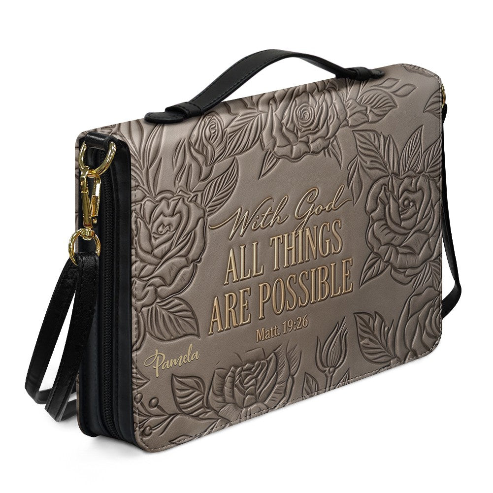 Personalized Bible Cover Case with Handle & Custom Name | CHRISTIANARTBAG 01080226
