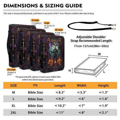 Personalized Armor of God Bible Cover, Custom Name Christian Bible Case, Halloween Pumpkin Gothic Bible Bag, Christian Gift for Him Men | CHRISTIANARTBAG CAB0171326