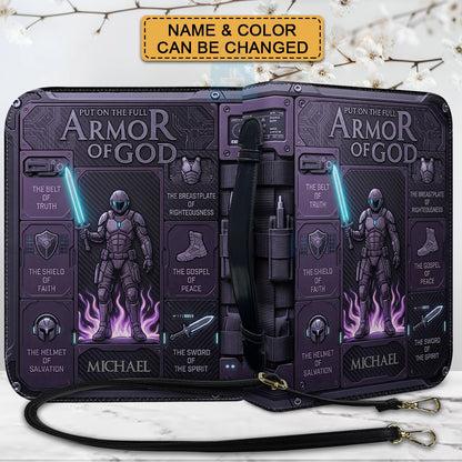 Personalized Armor of God Bible Cover for Men | Custom Leather Bible Case by CHRISTIANARTBAG CAB01062726