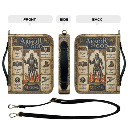 Armor of God Personalized Bible Cover for Men | CHRISTIANARTBAG Custom Leather Bible Case CAB02070226