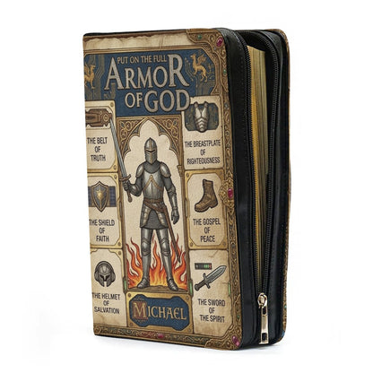 Armor of God Personalized Bible Cover for Men | CHRISTIANARTBAG Custom Leather Bible Case CAB02070226