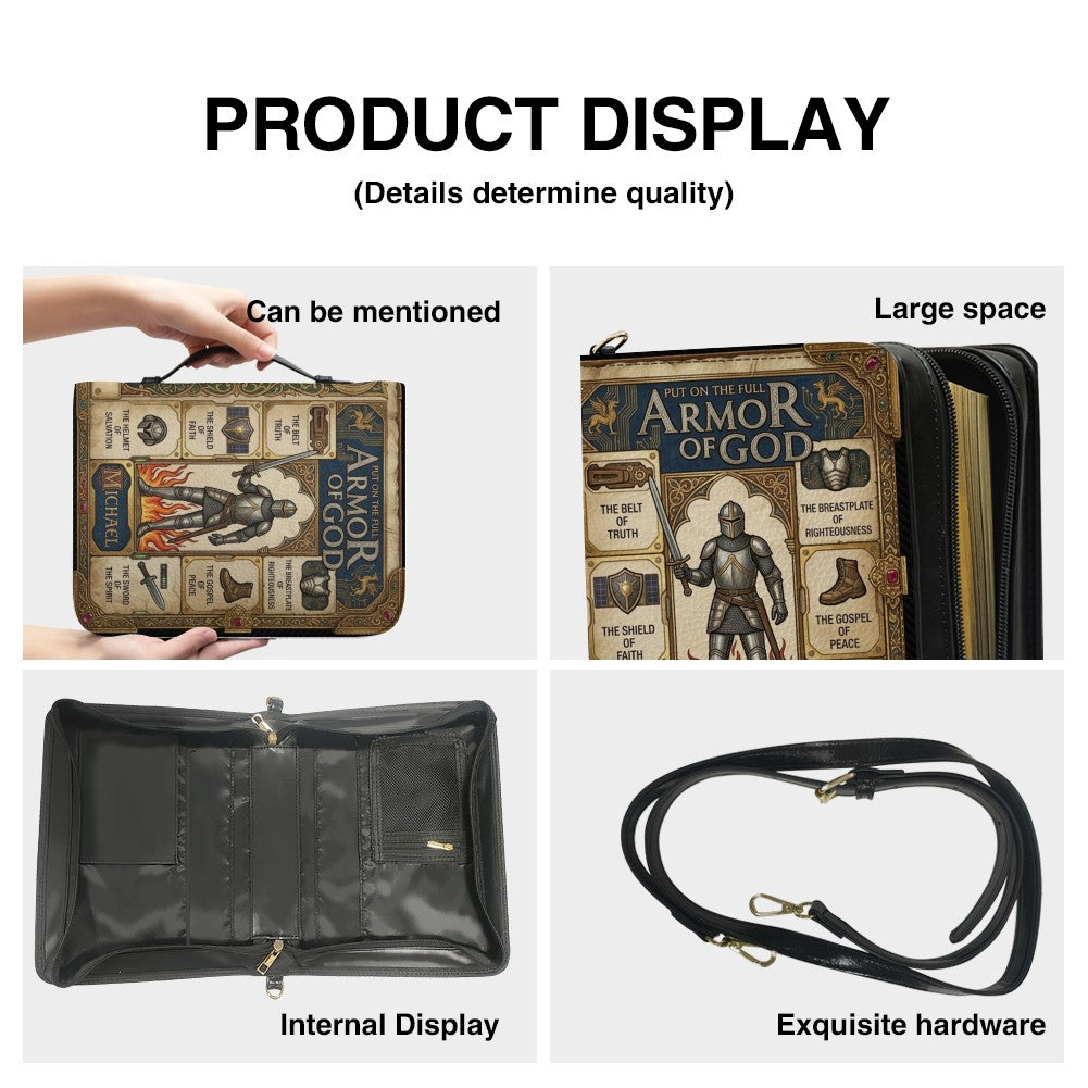 Armor of God Personalized Bible Cover for Men | CHRISTIANARTBAG Custom Leather Bible Case CAB02070226