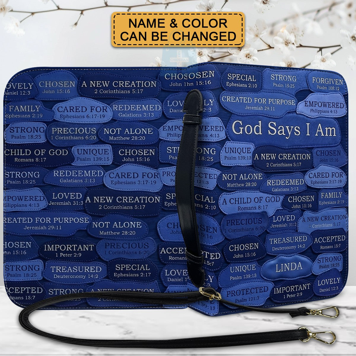Personalized Bible Cover - God Says I Am Custom Leather Case | CHRISTIANARTBAG 01080426