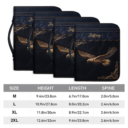 Personalized Bible Cover with Strap by CHRISTIANARTBAG - Custom Engraved Name & Isaiah 40:31 Eagle Design