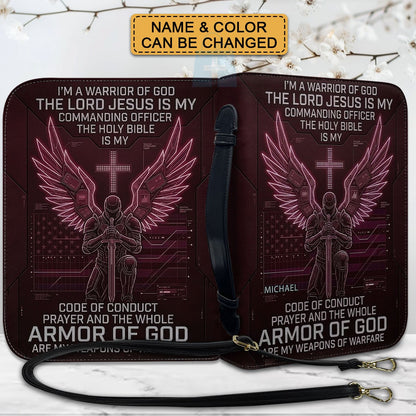 CHRISTIANARTBAG Personalized Bible Cover | Armor of God Tech Warrior Custom Bible Case CAB0162526