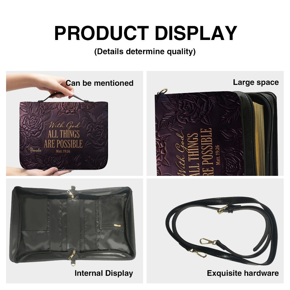 Personalized Bible Cover Case with Handle & Custom Name | CHRISTIANARTBAG 01080226