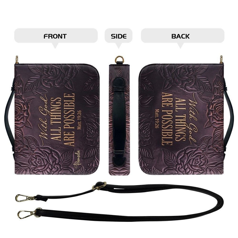 Personalized Bible Cover Case with Handle & Custom Name | CHRISTIANARTBAG 01080226