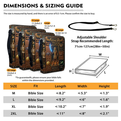 CHRISTIANARTBAG Custom Armor of God Bible Cover | Personalized Men's Egyptian Bible Case with Strap CAB01070226