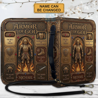 CHRISTIANARTBAG Custom Armor of God Bible Cover | Personalized Men's Egyptian Bible Case with Strap CAB01070226