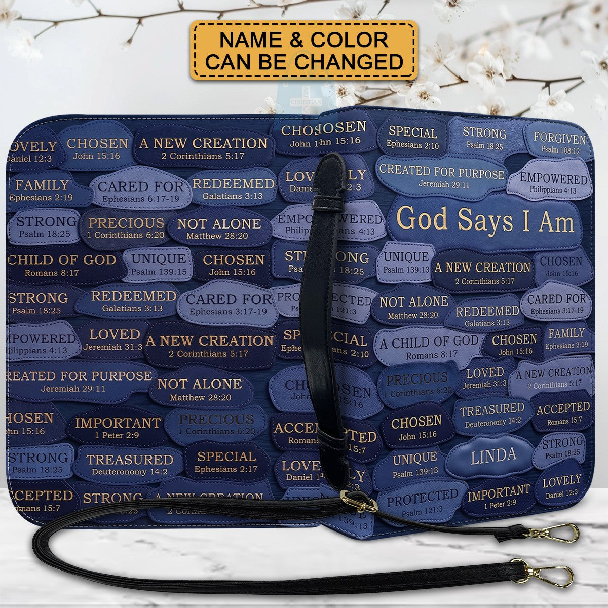 Personalized Bible Cover - God Says I Am Custom Leather Case | CHRISTIANARTBAG 01080426
