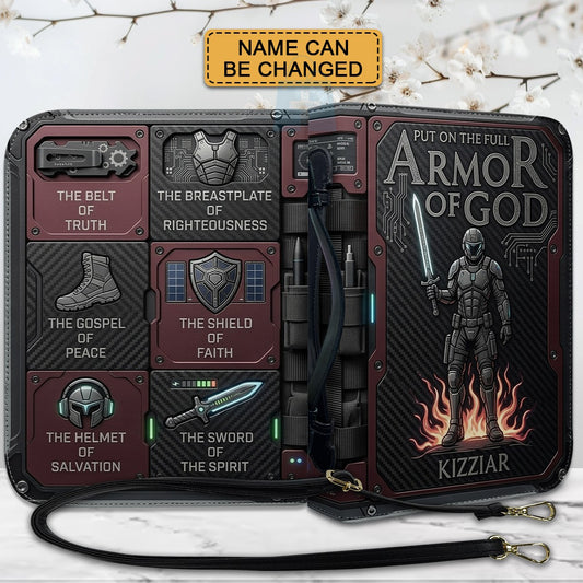 Personalized Armor of God Bible Cover for Men | Custom Leather Bible Case by CHRISTIANARTBAG CAB01052726
