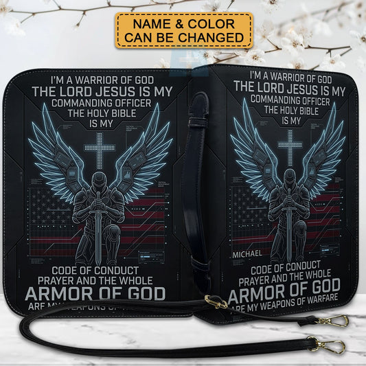 CHRISTIANARTBAG Personalized Bible Cover | Armor of God Tech Warrior Custom Bible Case CAB0162526
