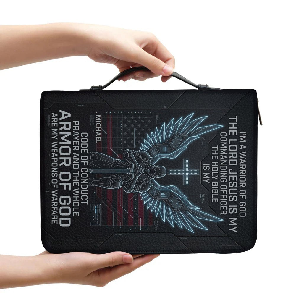 CHRISTIANARTBAG Personalized Bible Cover | Armor of God Tech Warrior Custom Bible Case CAB0162526