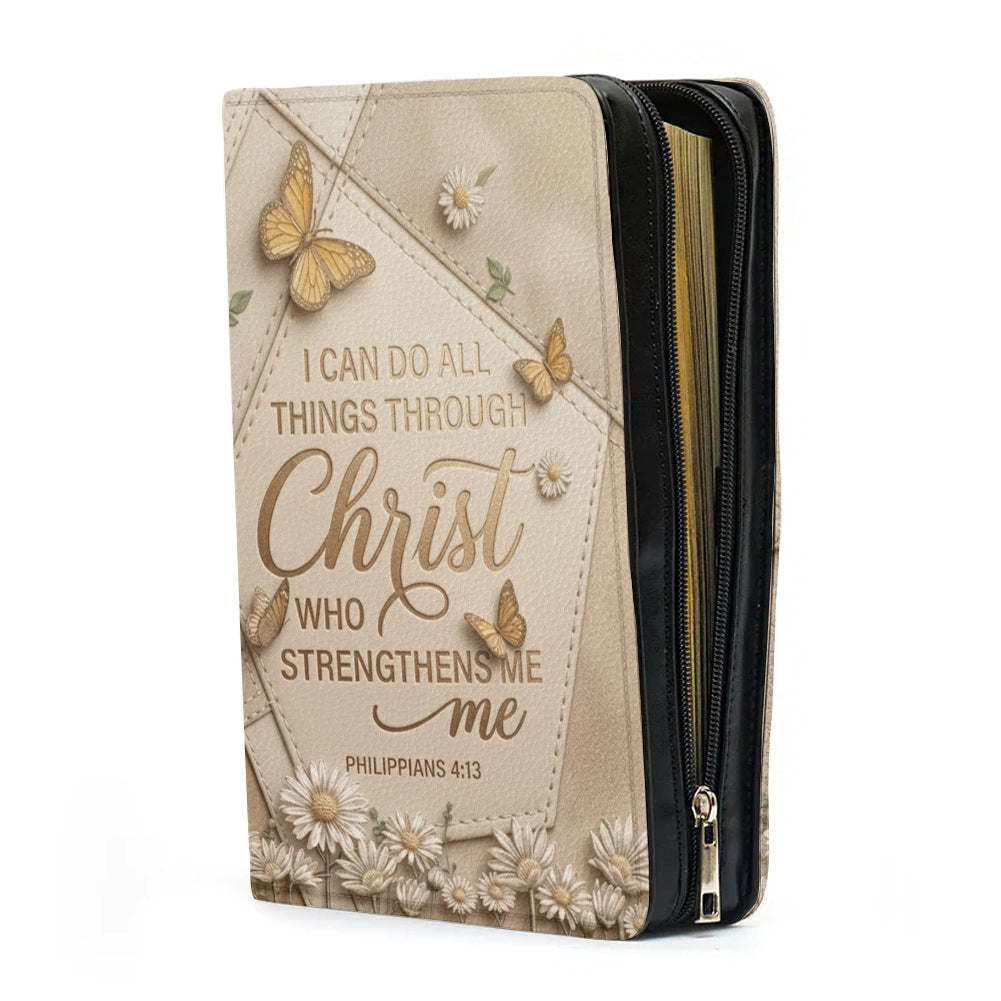 Personalized Bible Cover with Handle & Strap - I Can Do All Things - Philippians 4:13 | CHRISTIANARTBAG 01080926