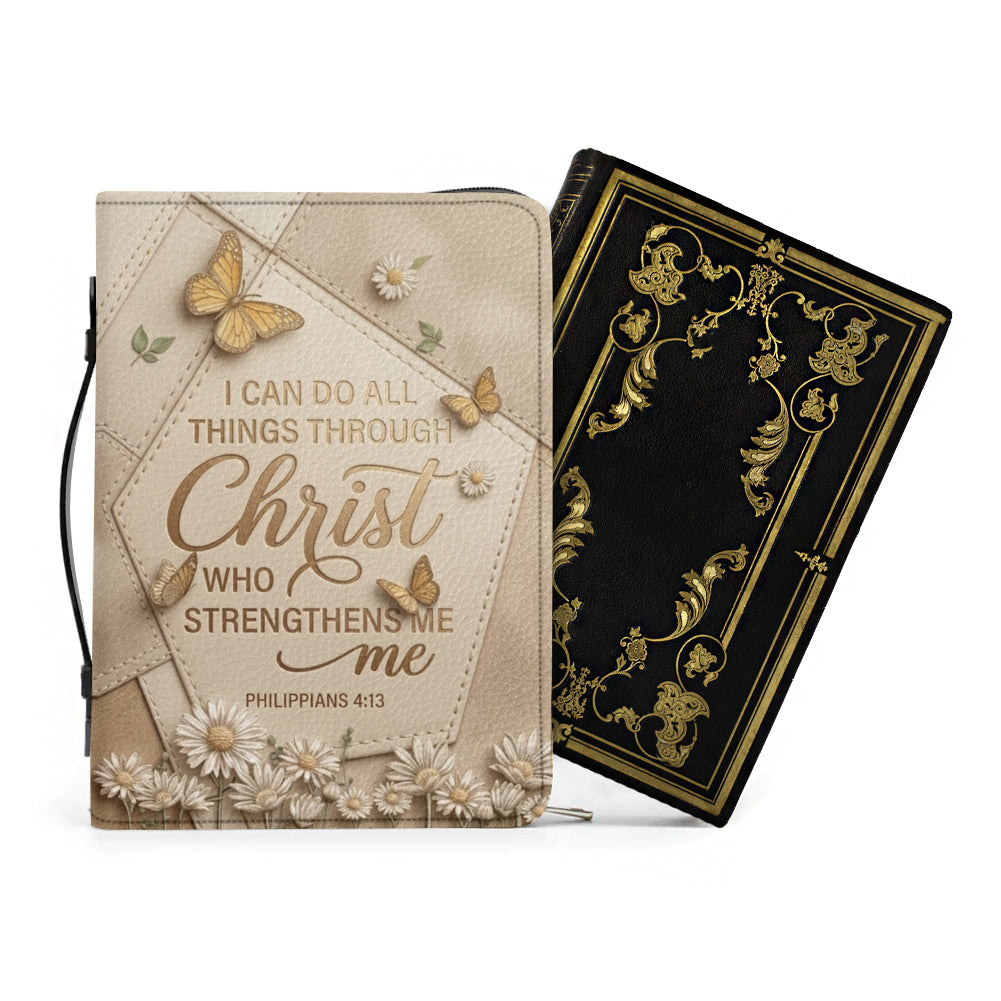 Personalized Bible Cover with Handle & Strap - I Can Do All Things - Philippians 4:13 | CHRISTIANARTBAG 01080926