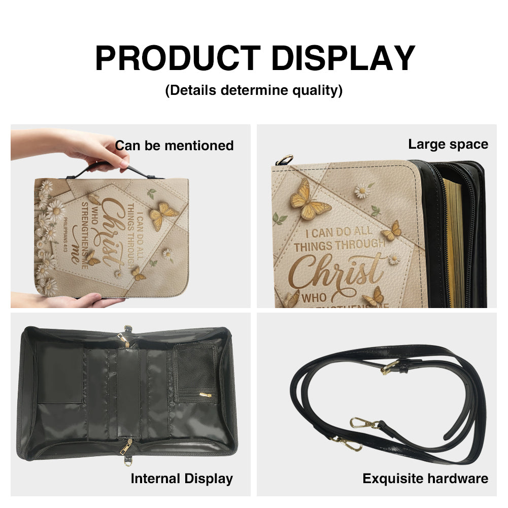 Personalized Bible Cover with Handle & Strap - I Can Do All Things - Philippians 4:13 | CHRISTIANARTBAG 01080926