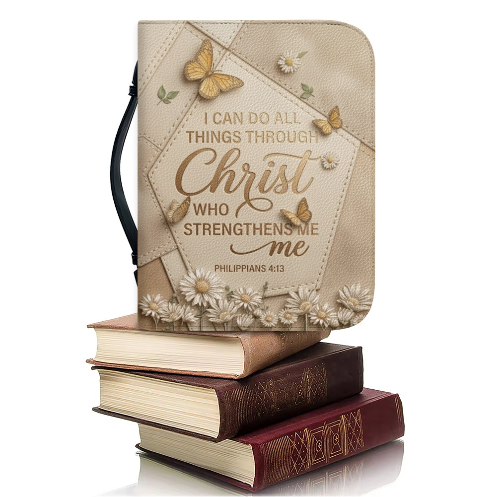 Personalized Bible Cover with Handle & Strap - I Can Do All Things - Philippians 4:13 | CHRISTIANARTBAG 01080926