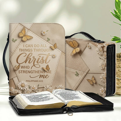 Personalized Bible Cover with Handle & Strap - I Can Do All Things - Philippians 4:13 | CHRISTIANARTBAG 01080926