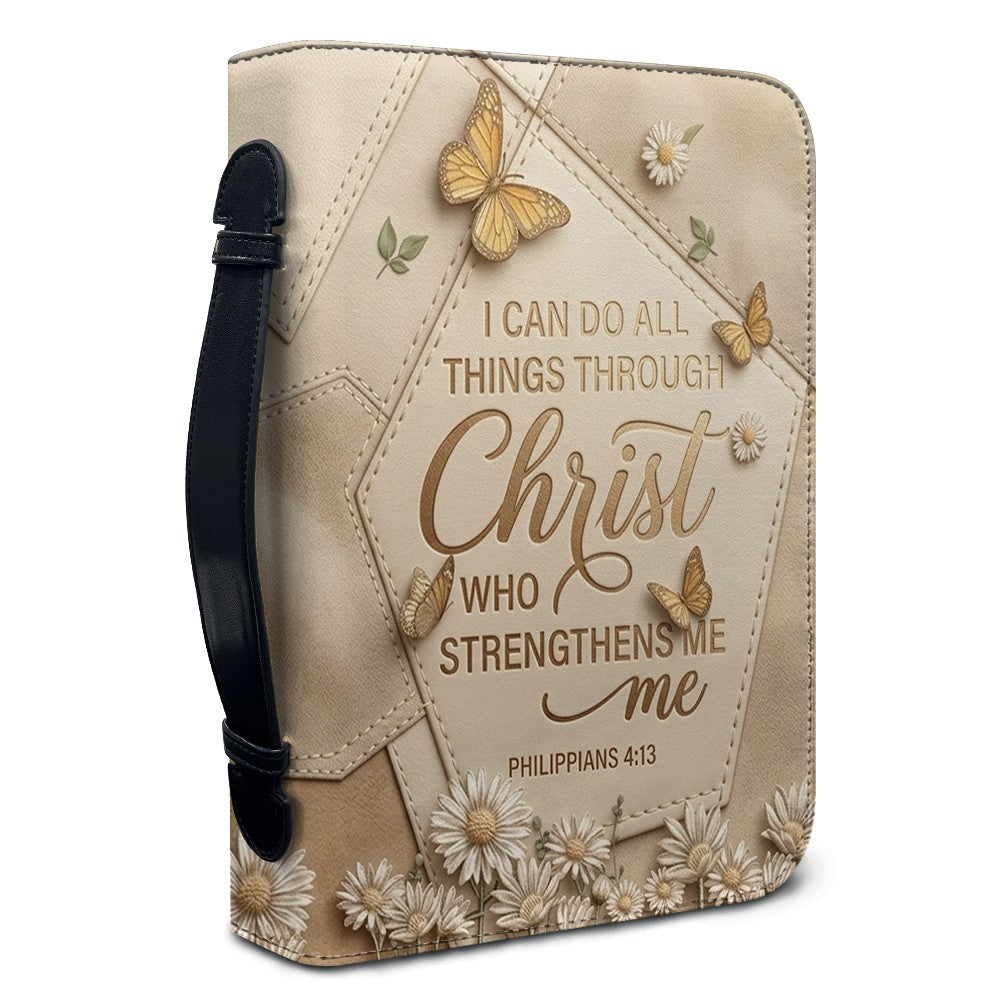 Personalized Bible Cover with Handle & Strap - I Can Do All Things - Philippians 4:13 | CHRISTIANARTBAG 01080926