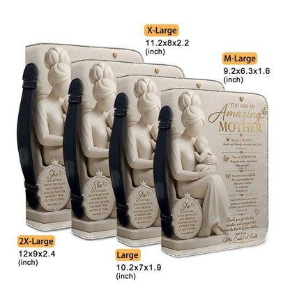Personalized Bible Cover with Handle & Strap - Custom Name & Color Gifts for Mother - CHRISTIANARTBAG CAb02100526