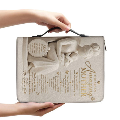 Personalized Bible Cover with Handle & Strap - Custom Name & Color Gifts for Mother - CHRISTIANARTBAG CAb02100526