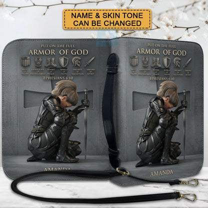 CHRISTIANARTBAG Personalized Armor of God Bible Cover for Women | Custom Leather Bible Case by CHRISTIANARTBAG CAB02061726