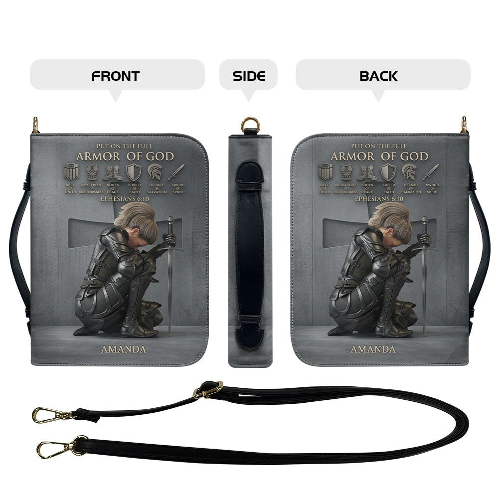CHRISTIANARTBAG Personalized Armor of God Bible Cover for Women | Custom Leather Bible Case by CHRISTIANARTBAG CAB02061726