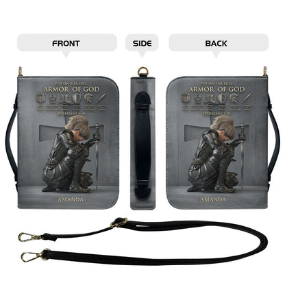 CHRISTIANARTBAG Personalized Armor of God Bible Cover for Women | Custom Leather Bible Case by CHRISTIANARTBAG CAB02061726