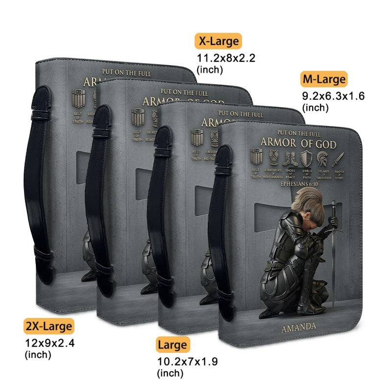 CHRISTIANARTBAG Personalized Armor of God Bible Cover for Women | Custom Leather Bible Case by CHRISTIANARTBAG CAB02061726