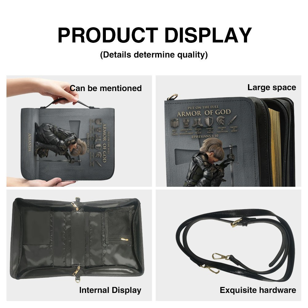 CHRISTIANARTBAG Personalized Armor of God Bible Cover for Women | Custom Leather Bible Case by CHRISTIANARTBAG CAB02061726