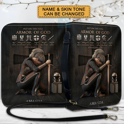 CHRISTIANARTBAG Personalized Armor of God Bible Cover for Women | Custom Leather Bible Case by CHRISTIANARTBAG CAB02061726