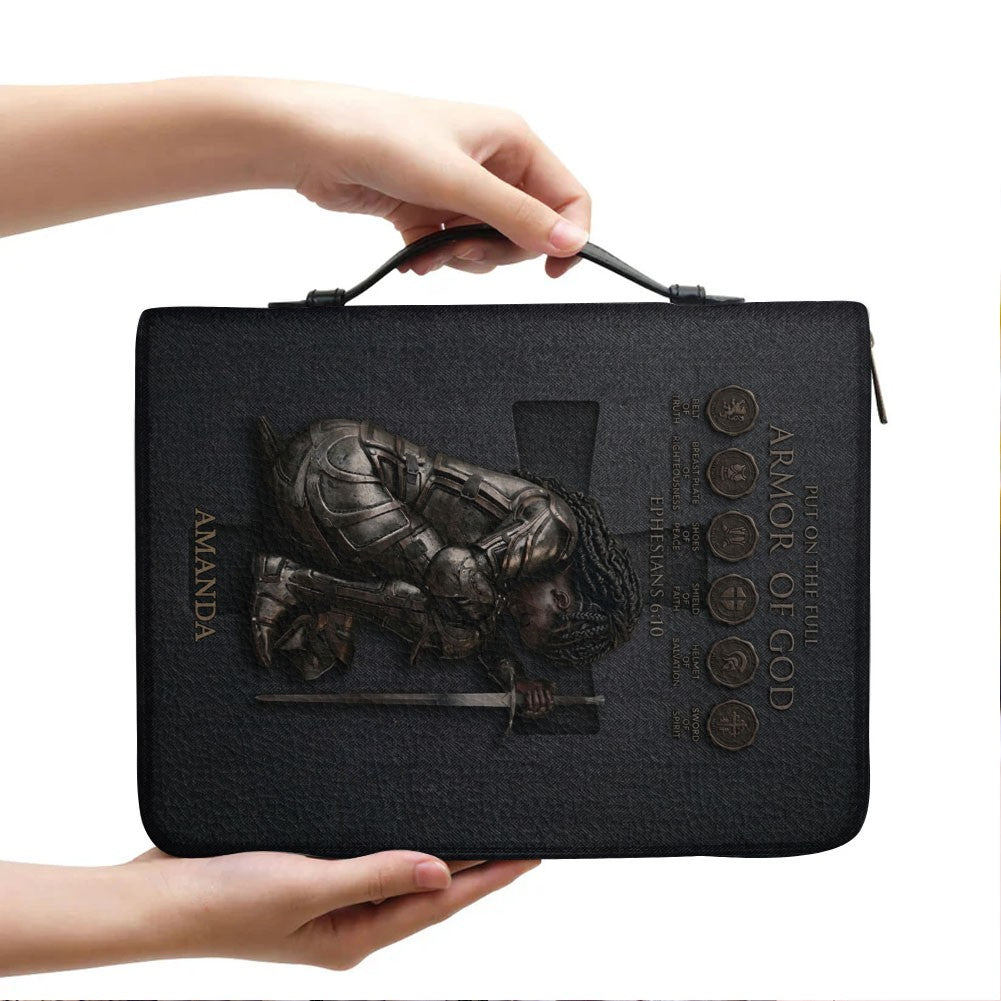 CHRISTIANARTBAG Personalized Armor of God Bible Cover for Women | Custom Leather Bible Case by CHRISTIANARTBAG CAB02061726