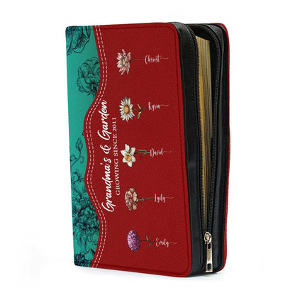 Personalized Bible Cover With Custom Verse & Birth Flowers | CHRISTIANARTBAG