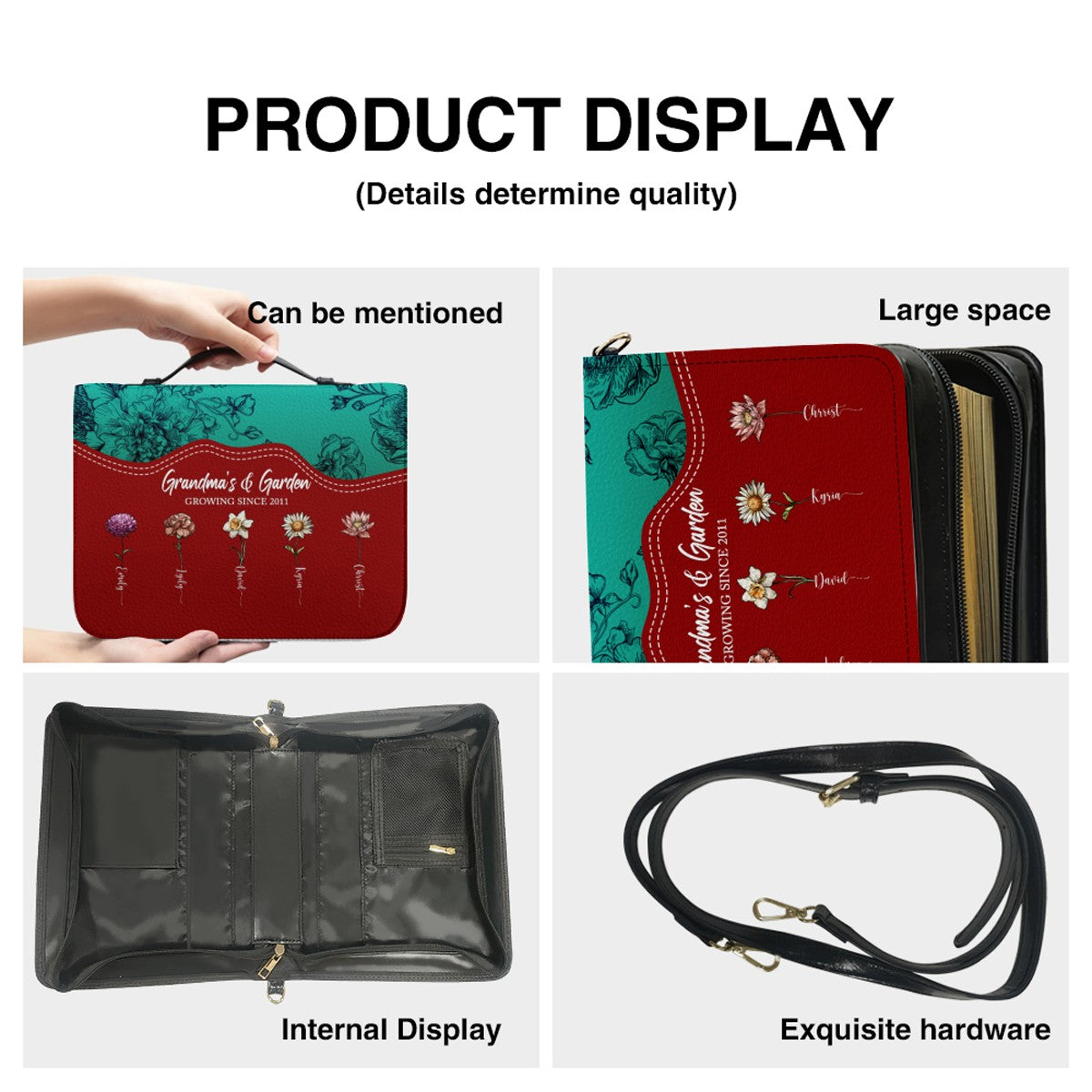 Personalized Bible Cover With Custom Verse & Birth Flowers | CHRISTIANARTBAG