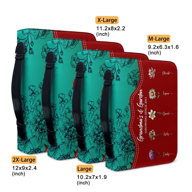 Personalized Bible Cover With Custom Verse & Birth Flowers | CHRISTIANARTBAG