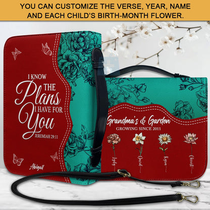 Personalized Bible Cover With Custom Verse & Birth Flowers | CHRISTIANARTBAG