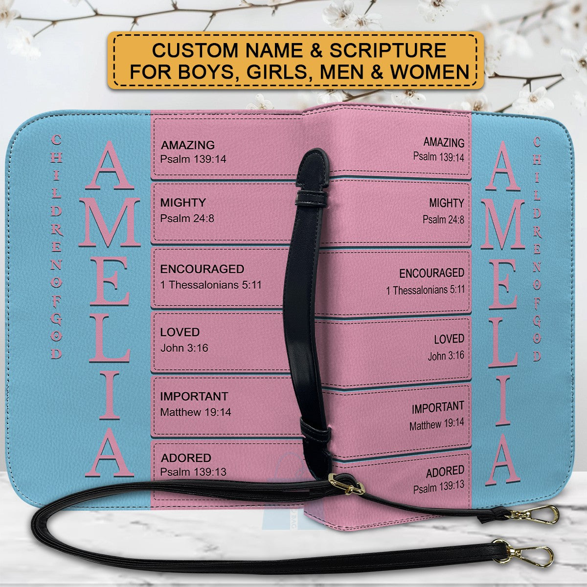 Personalized Bible Cover – Custom Name Scripture Acronym Design