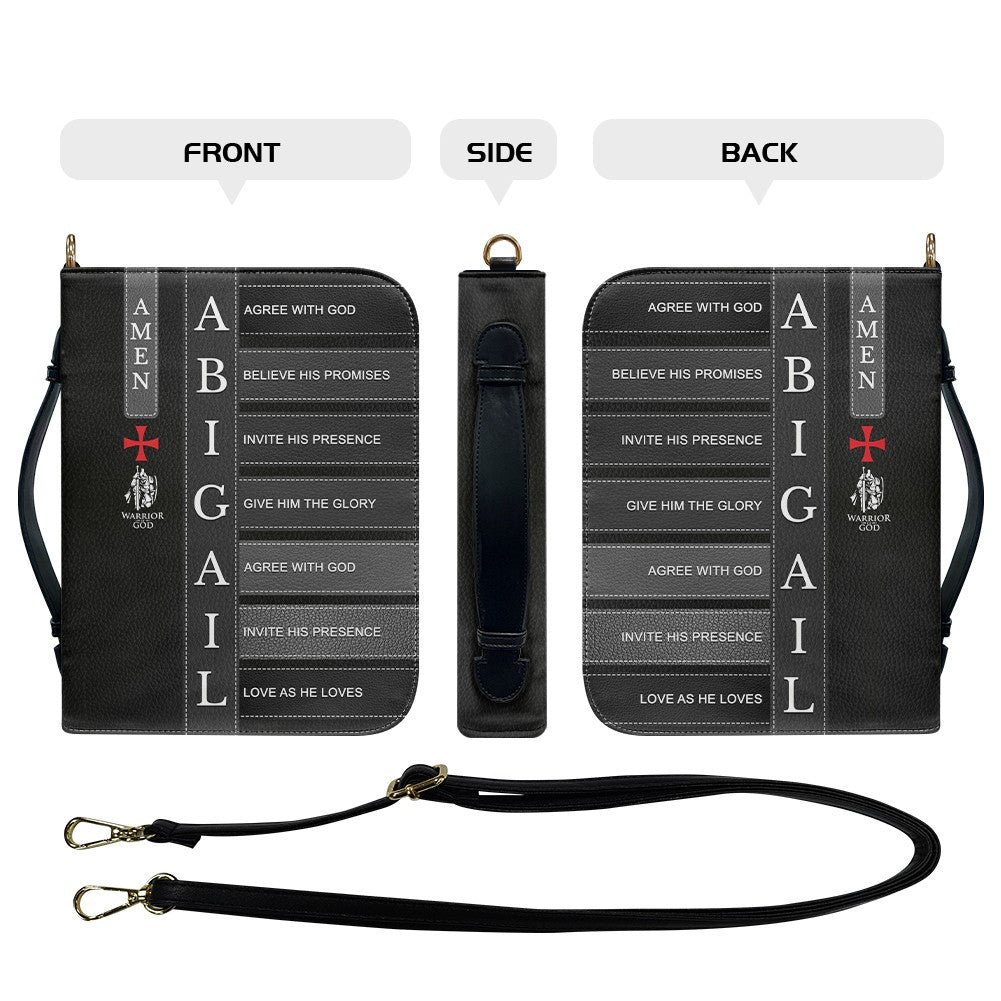 Personalized Bible Cover with Custom Name - Meaningful Faith Message for Each Letter - Premium Christian Gift for Men, Women & Kids