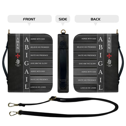 Personalized Bible Cover with Custom Name - Meaningful Faith Message for Each Letter - Premium Christian Gift for Men, Women & Kids