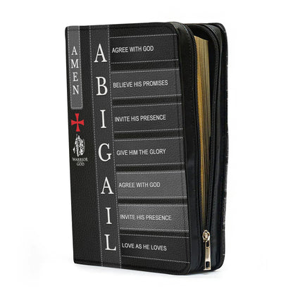 Personalized Bible Cover with Custom Name - Meaningful Faith Message for Each Letter - Premium Christian Gift for Men, Women & Kids