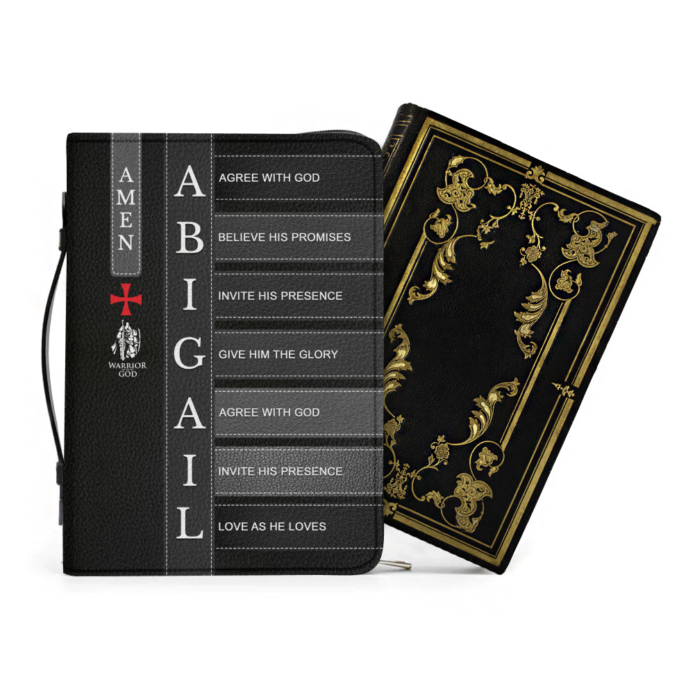 Personalized Bible Cover with Custom Name - Meaningful Faith Message for Each Letter - Premium Christian Gift for Men, Women & Kids