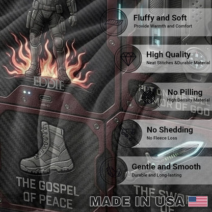 Personalized Armor of God Blanket for Men | Custom Blanket by CHRISTIANARTBAG CAB01060326