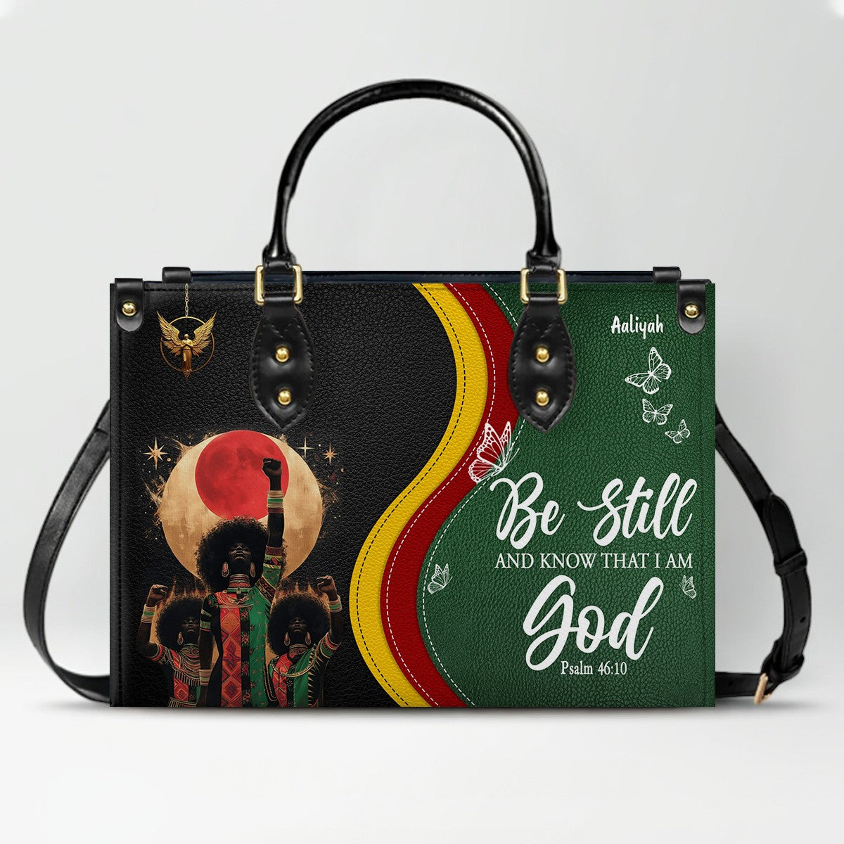 Set - Personalized Christian Leather Handbag & Wallet | Custom Bible Verse Faith Gift for Women by CHRISTIANARTBAG