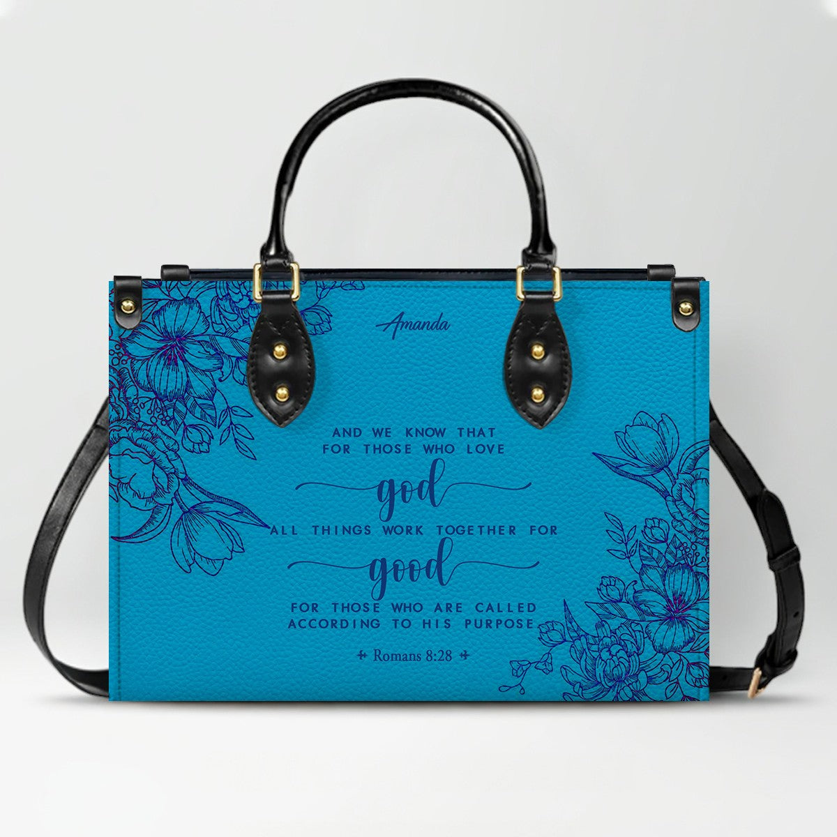 Personalized Leather Handbag Black with Bible Verse – Christian Gifts – Custom Christian Purse by CHRISTIANARTBAG