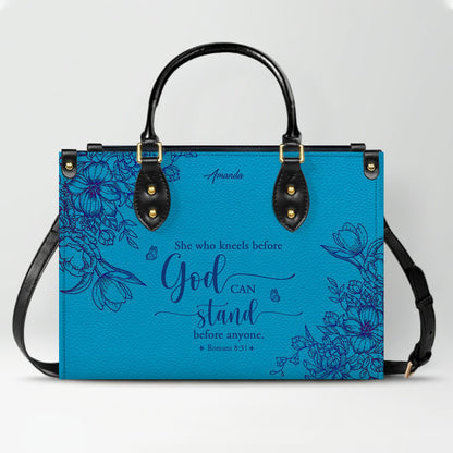 Personalized Leather Handbag Black with Bible Verse – Christian Gifts – Custom Christian Purse by CHRISTIANARTBAG