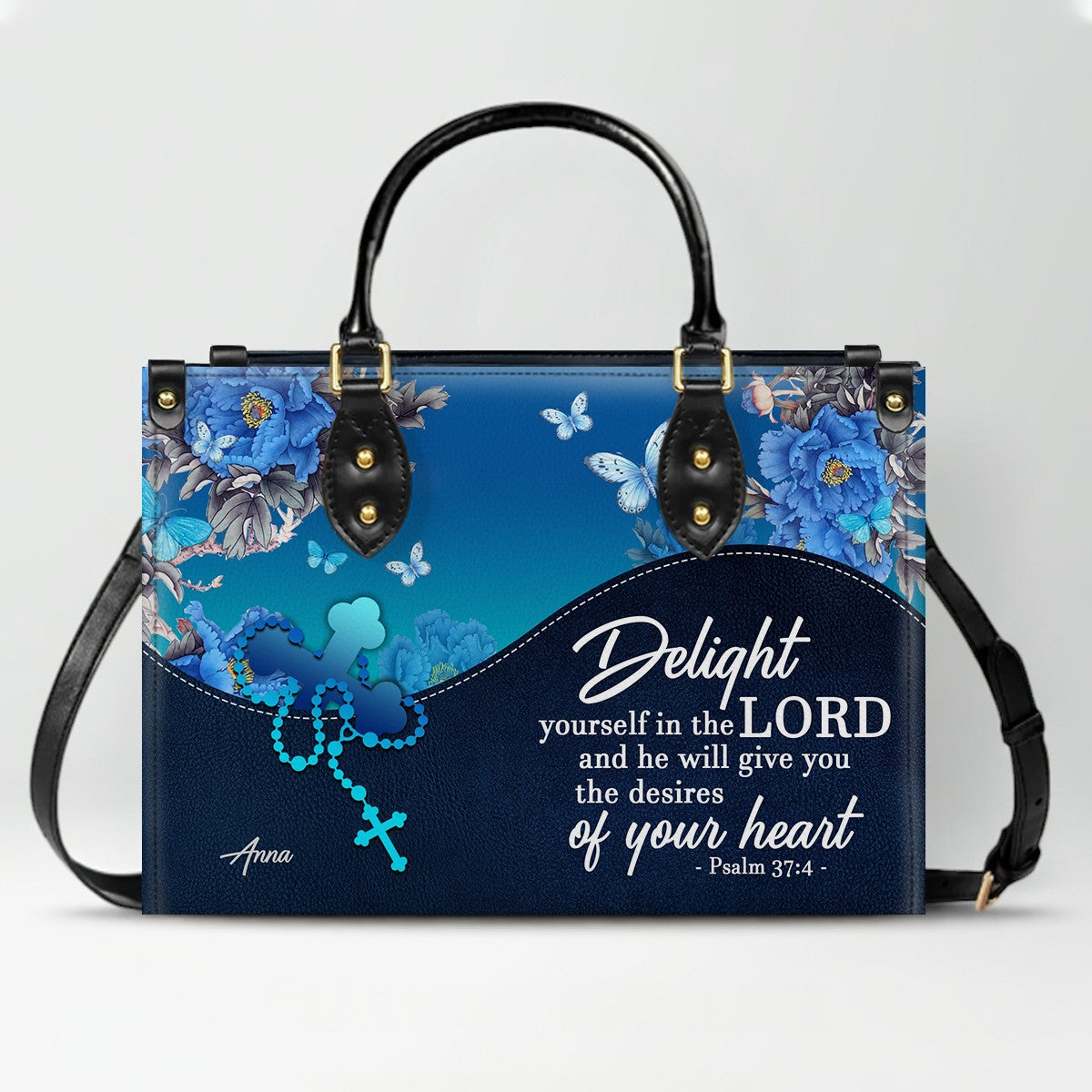 Personalized Christian Leather Handbag for Women – Custom Name & Bible Verse – Inspirational Faith Purse by CHRISTIANARTBAG