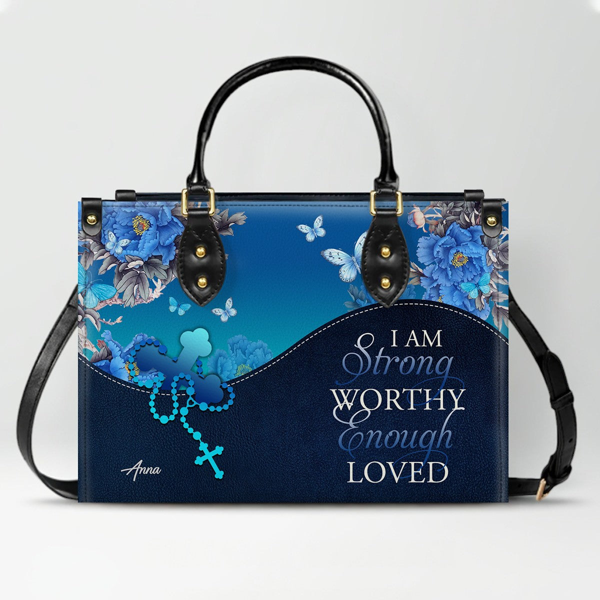 Personalized Christian Leather Handbag for Women – Custom Name & Bible Verse – Inspirational Faith Purse by CHRISTIANARTBAG