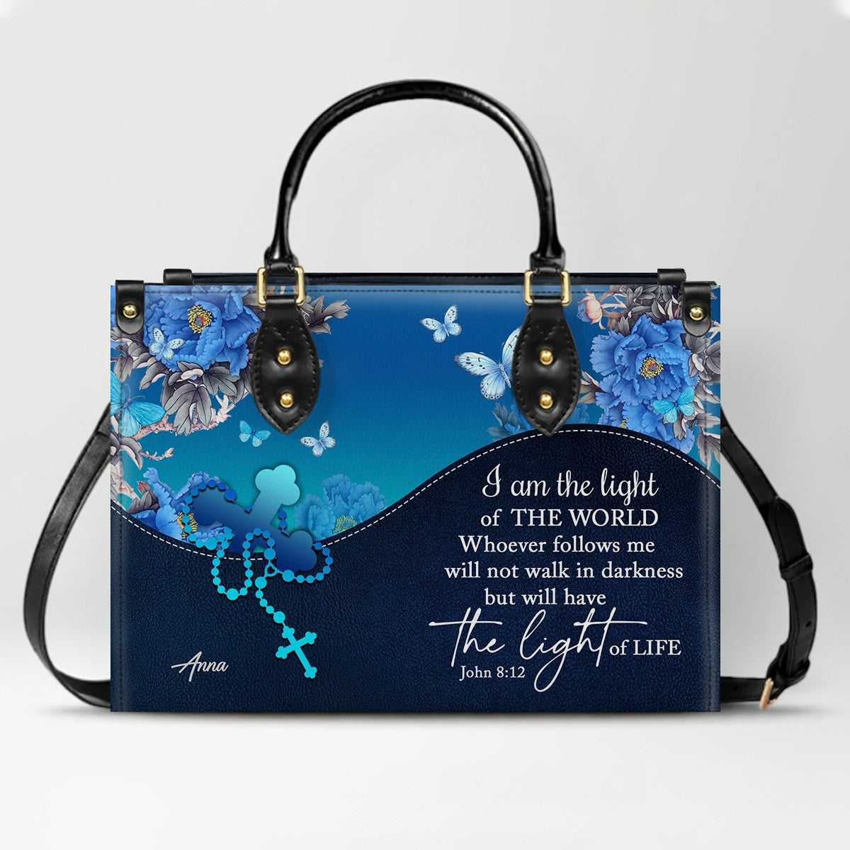 Personalized Christian Leather Handbag for Women – Custom Name & Bible Verse – Inspirational Faith Purse by CHRISTIANARTBAG