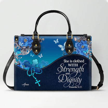 Personalized Christian Leather Handbag for Women – Custom Name & Bible Verse – Inspirational Faith Purse by CHRISTIANARTBAG